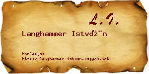 Langhammer István névjegykártya